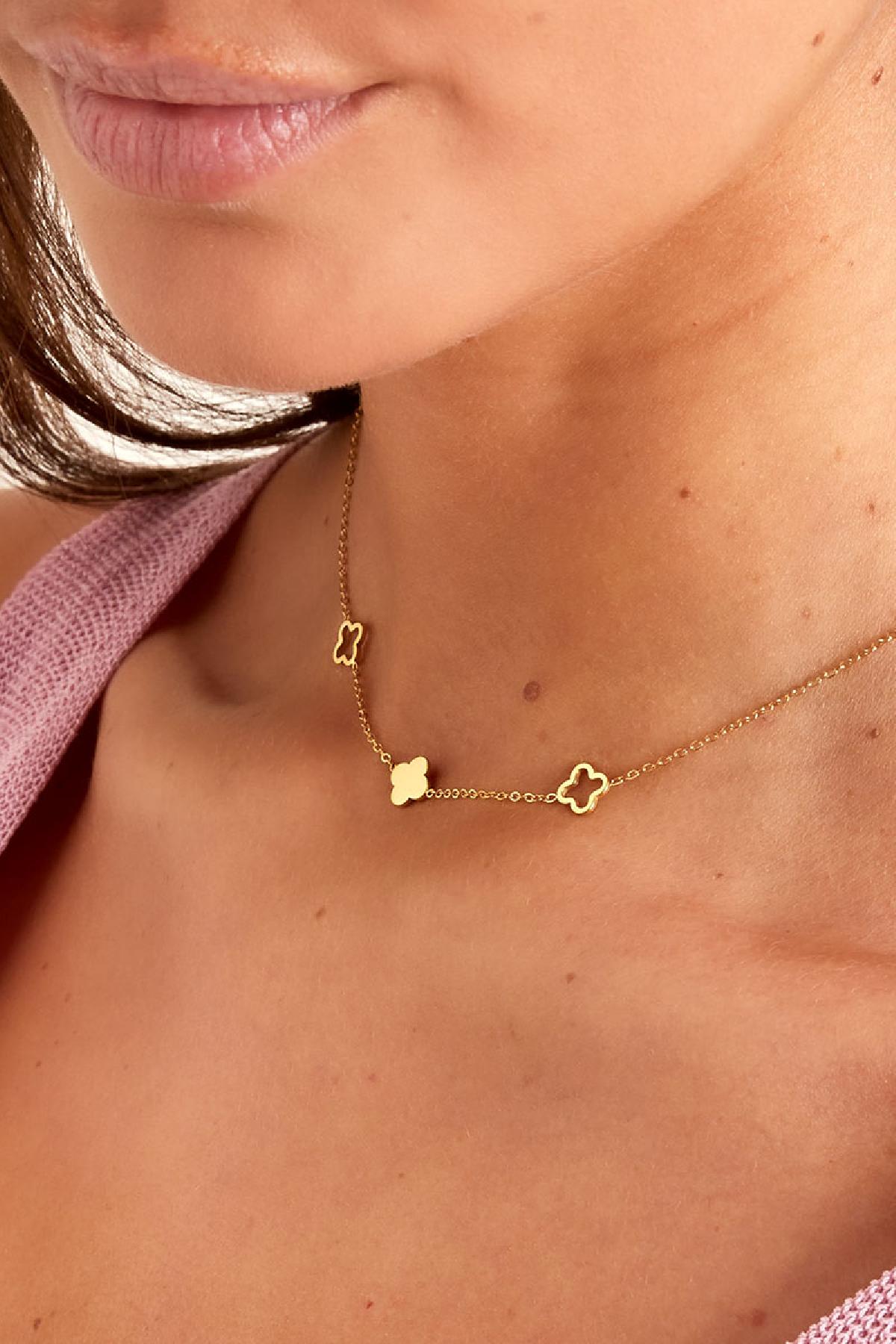 Necklace clovers  Gold Color Stainless Steel