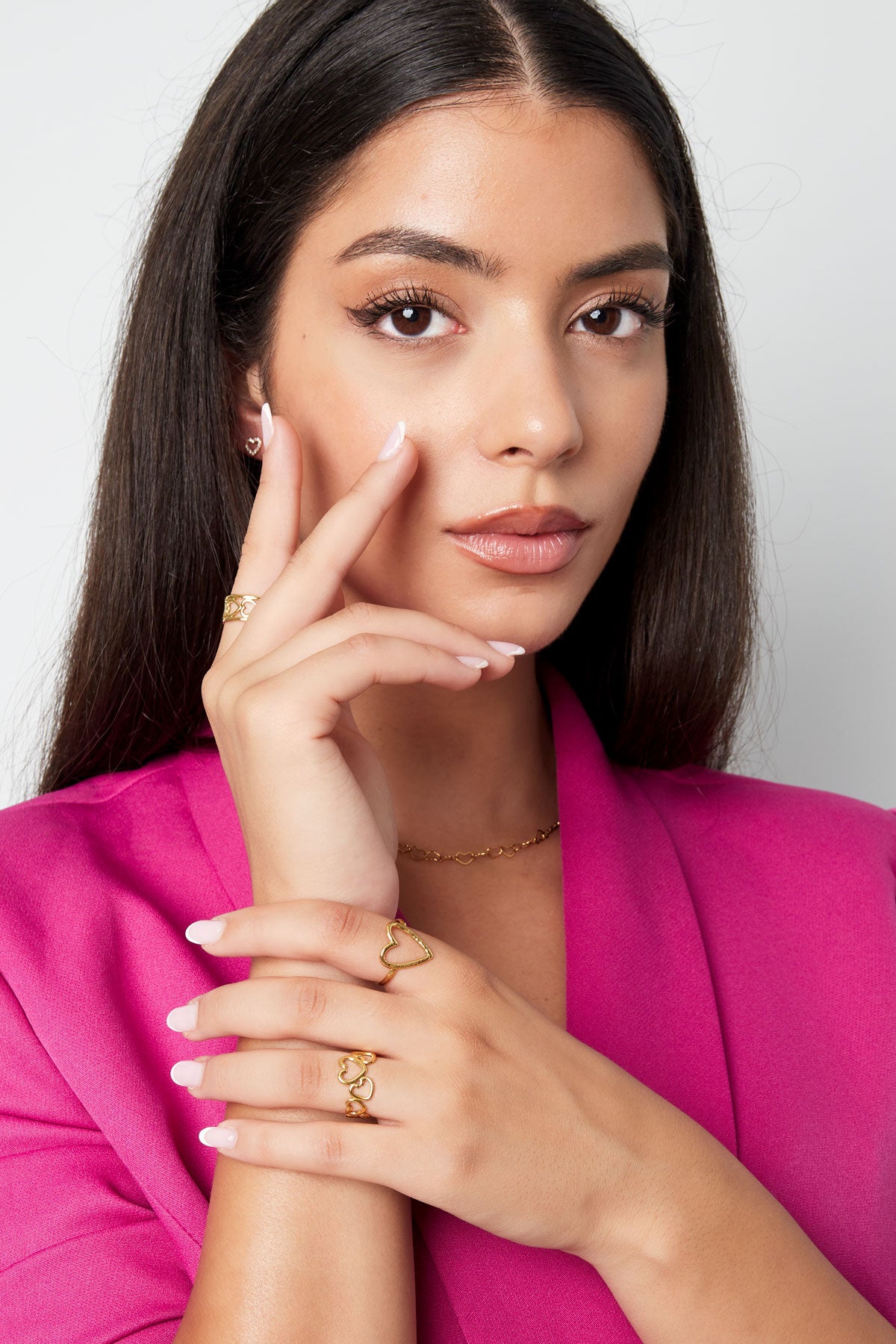 Ring hearts - Silver Color color