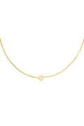 Necklace open clover Gold Color Stainless Steel