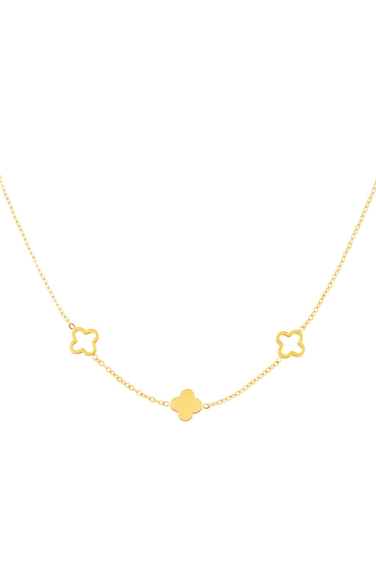 Necklace clovers  Gold Color Stainless Steel