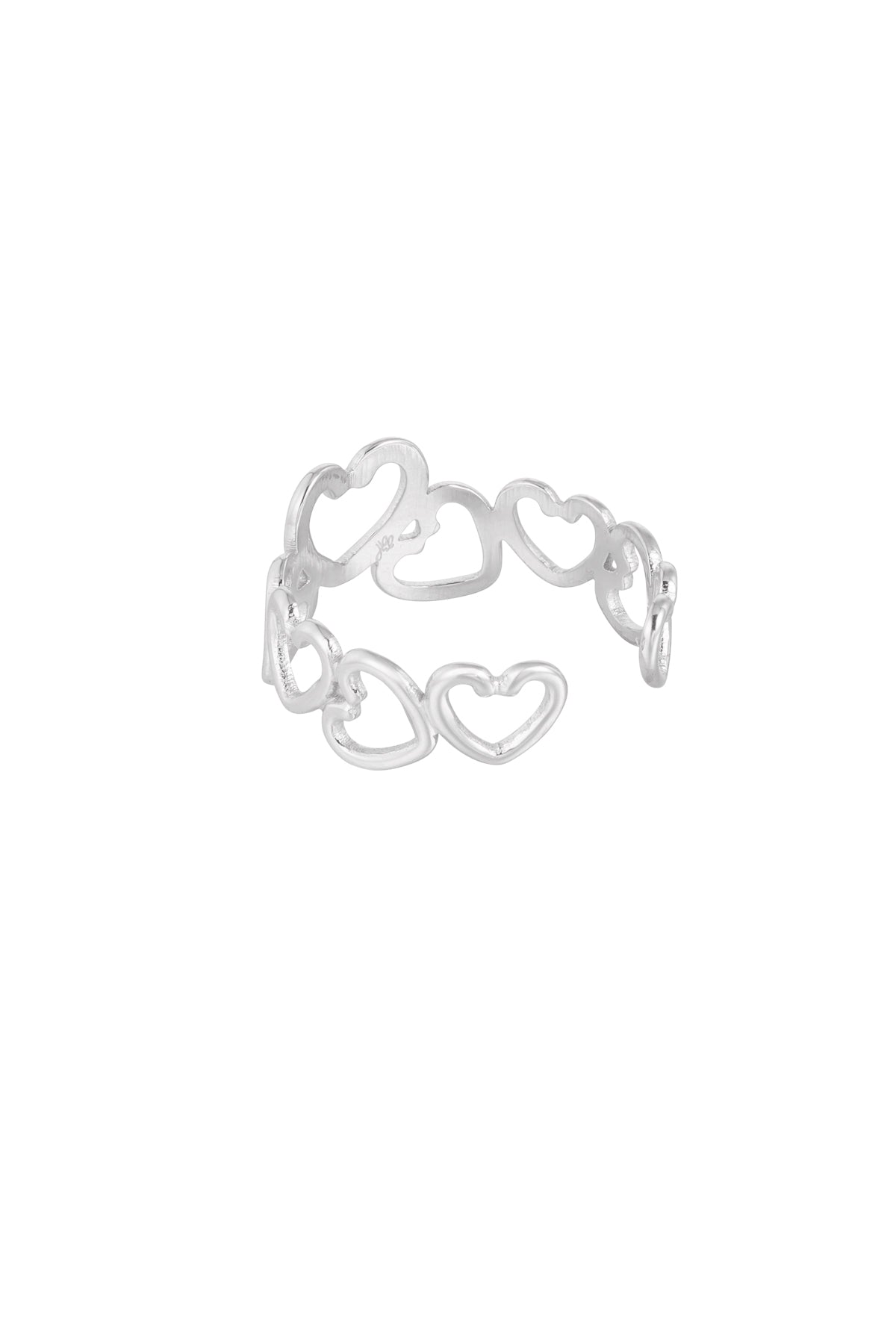Ring hearts - Silver Color color