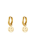 RVS oorbel smiley en ster Goud kleur Stainless Steel