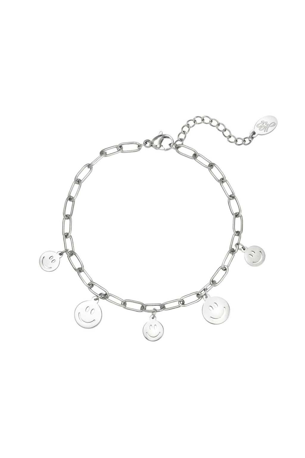 Armband meerdere smileys Goud kleur Stainless Steel