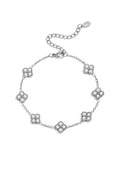 Elegant All-Fit Zircon Charm Bracelet - Silver & Gold