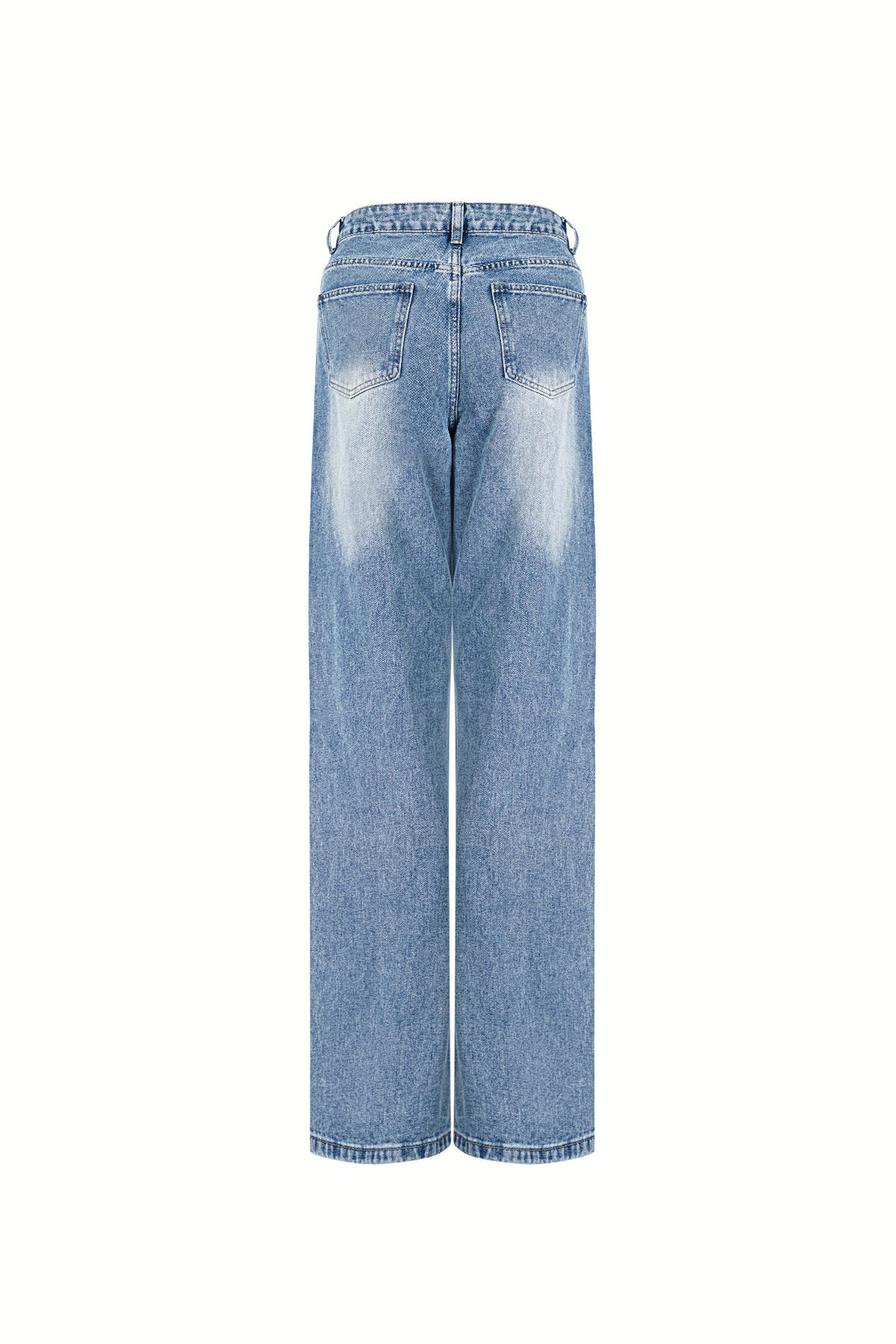 Cotton Woven Women's Straight Leg Jeans Ripped