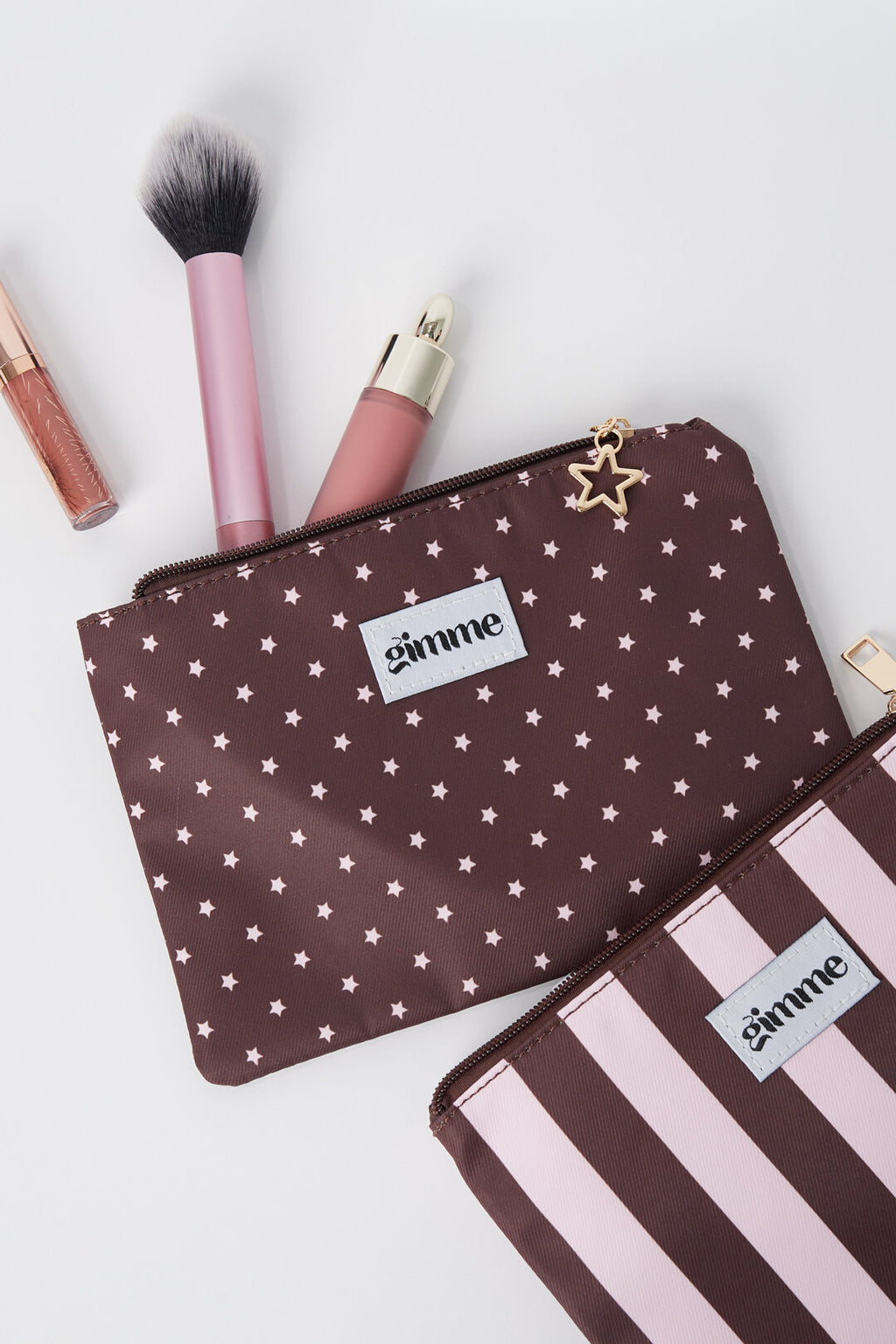 Gimme Coffee Brown Simple Series Makeup Bag