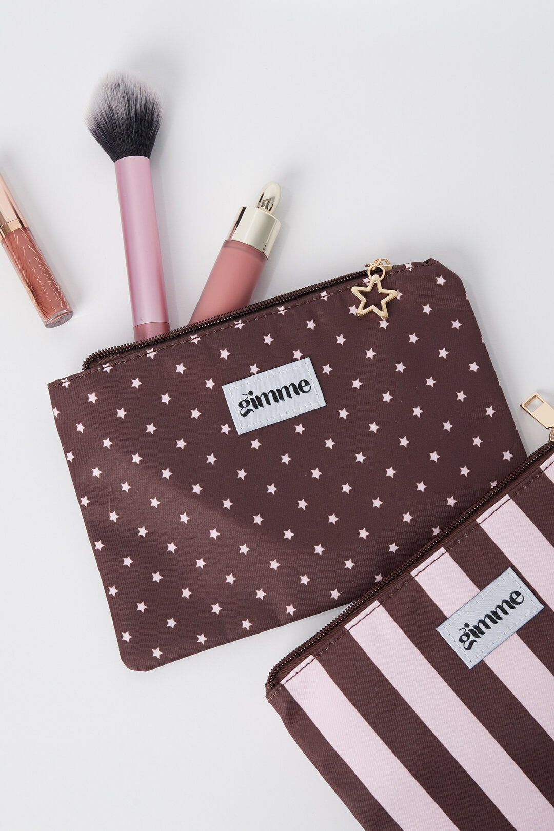Gimme Coffee Brown Simple Series Makeup Bag