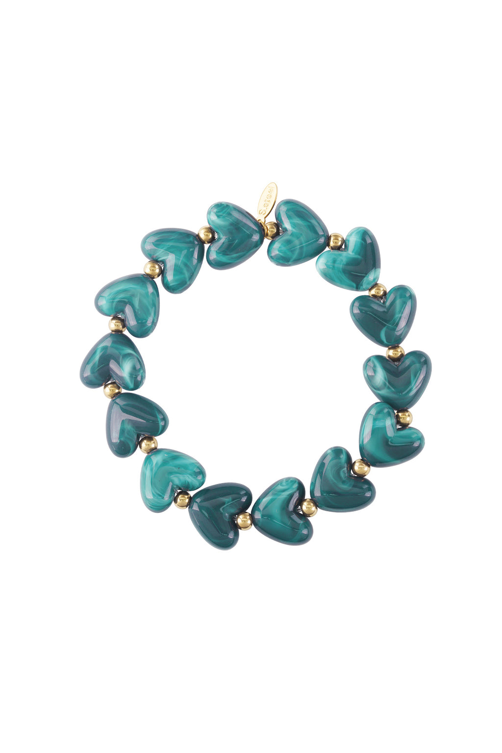 Elastieken hartjes kralenarmband