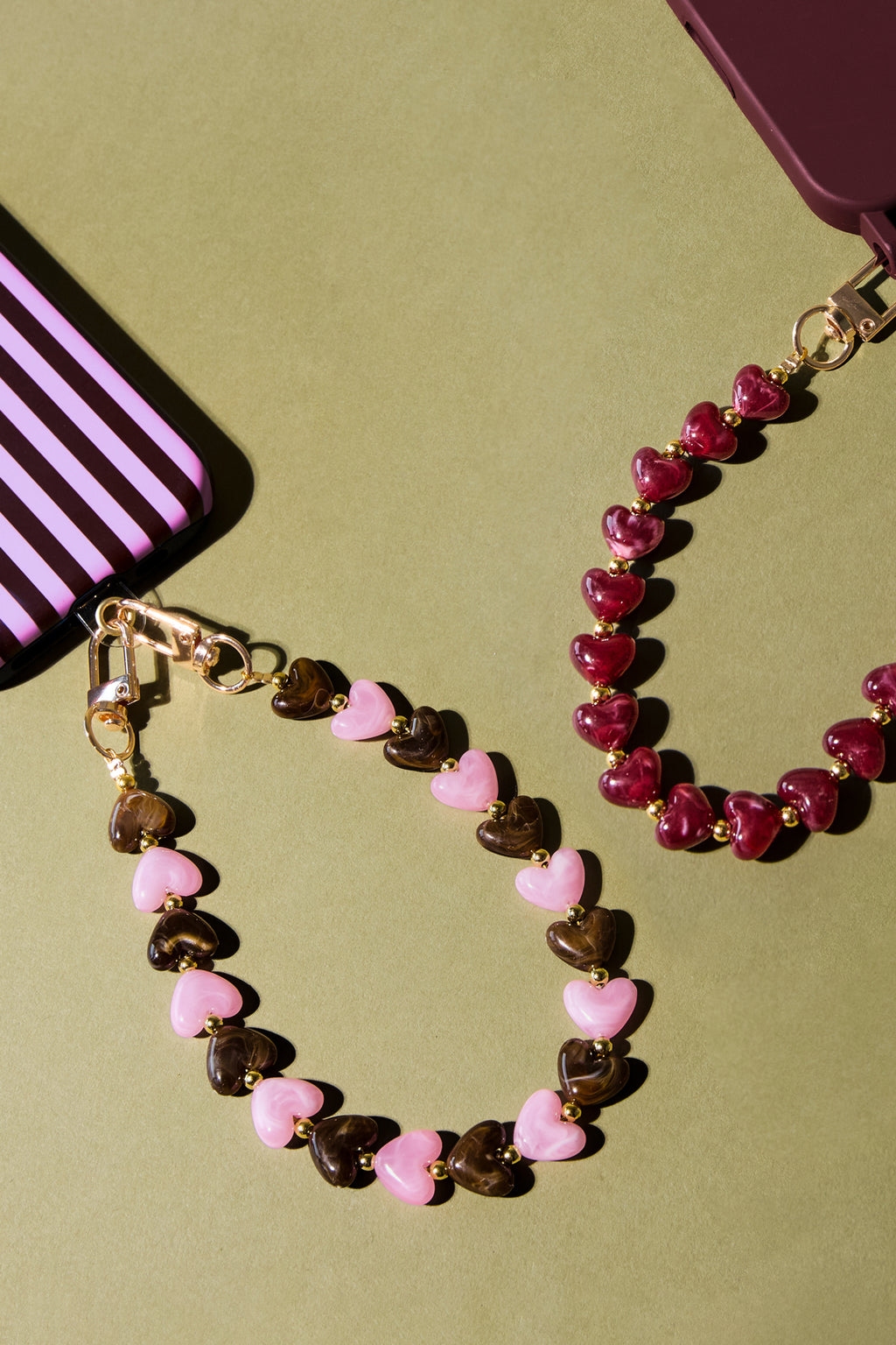 Telefoonketting met hartje, eenvoudig, acryl, dagelijkse accessoires