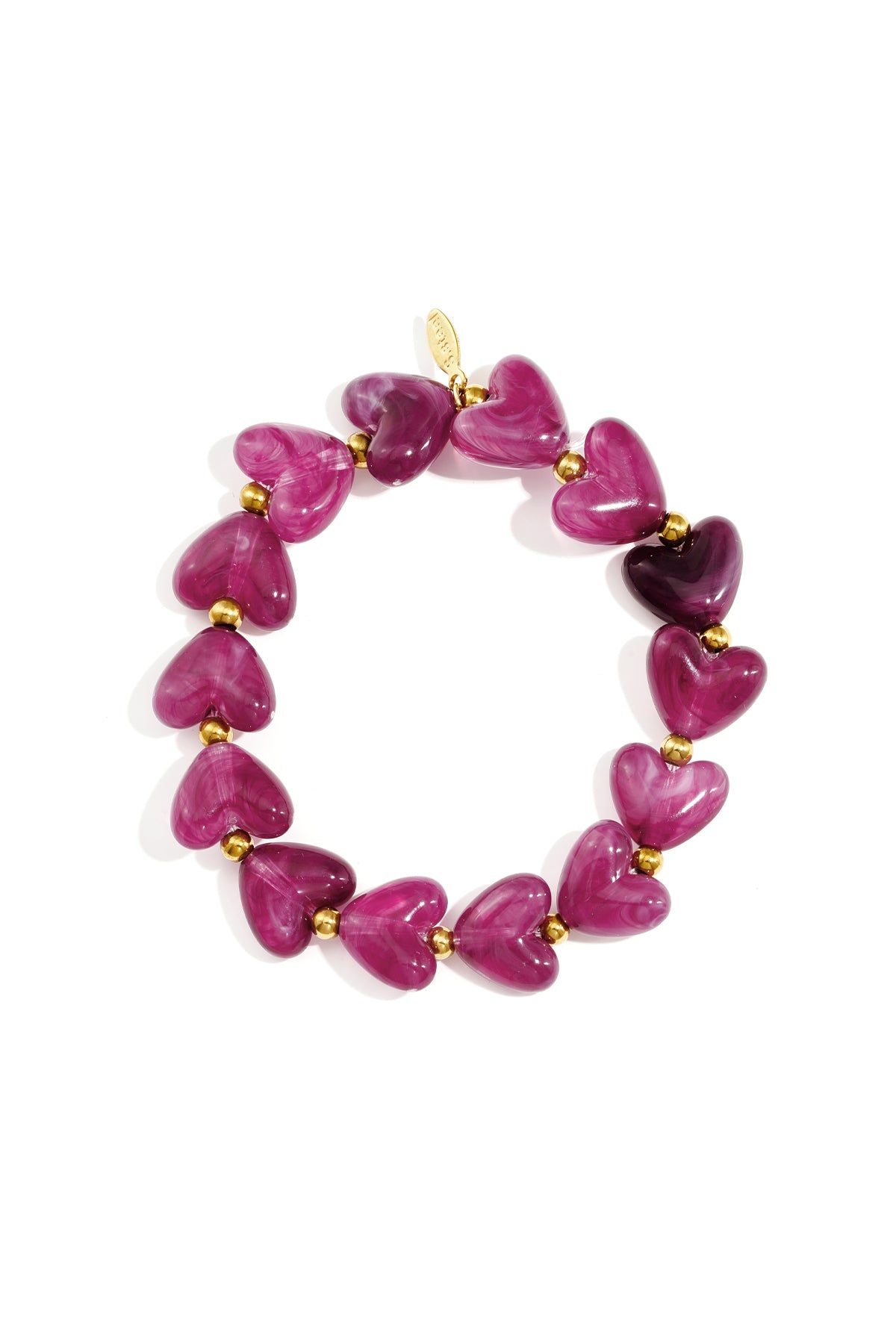 Elastieken hartjes kralenarmband