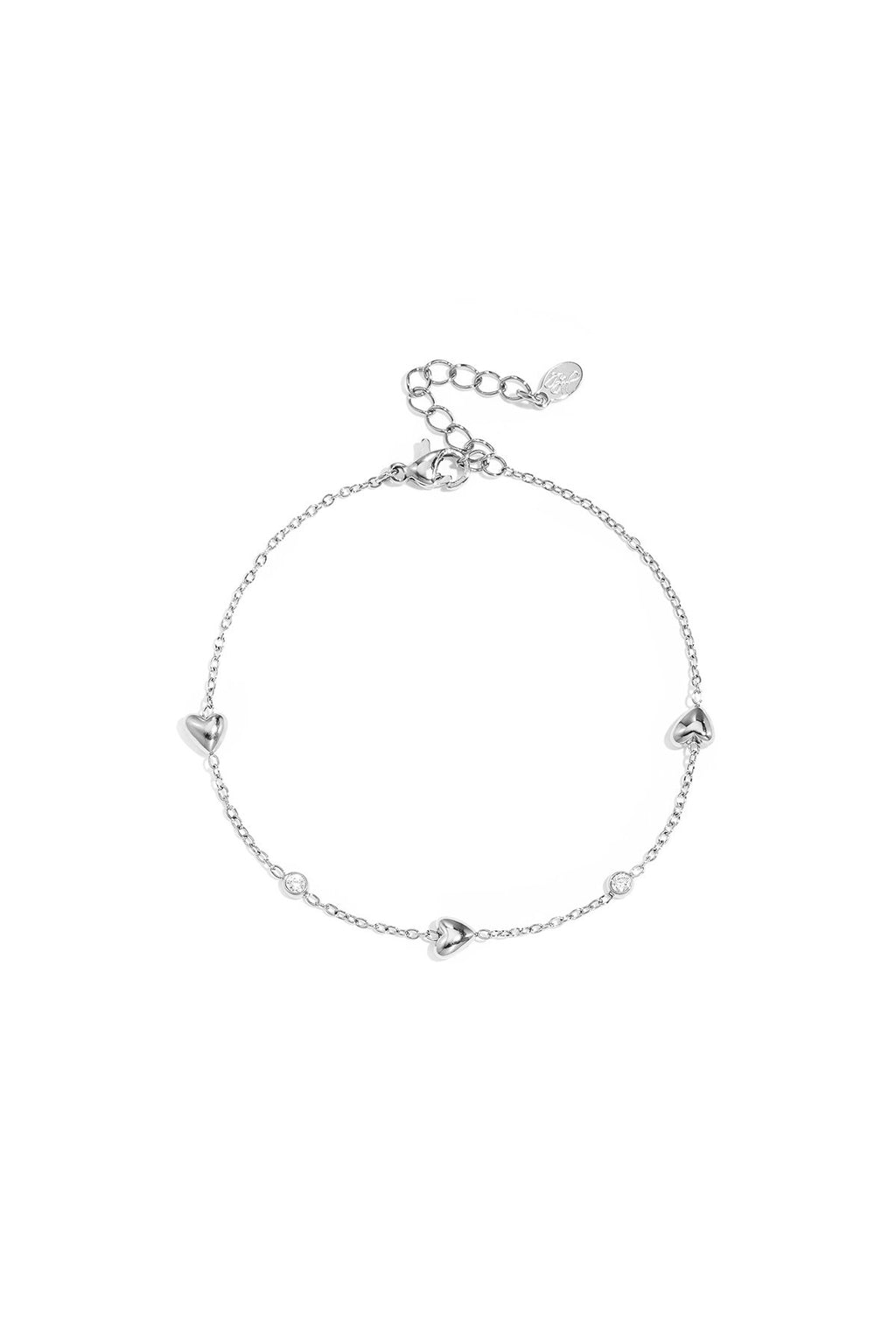 Elegant Heart Charm Bracelet for Women, Silver & Gold