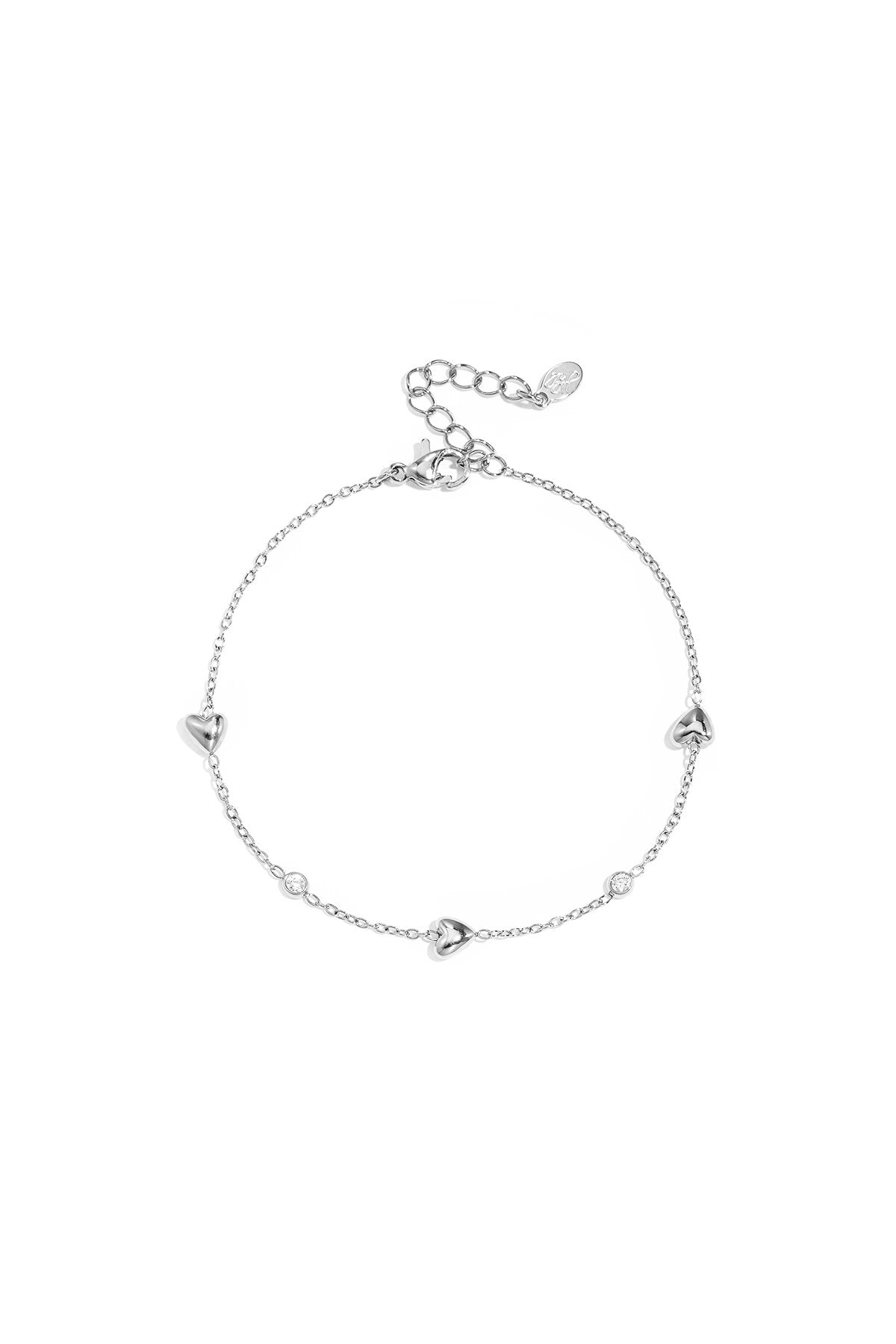 Elegant Heart Charm Bracelet for Women, Silver & Gold