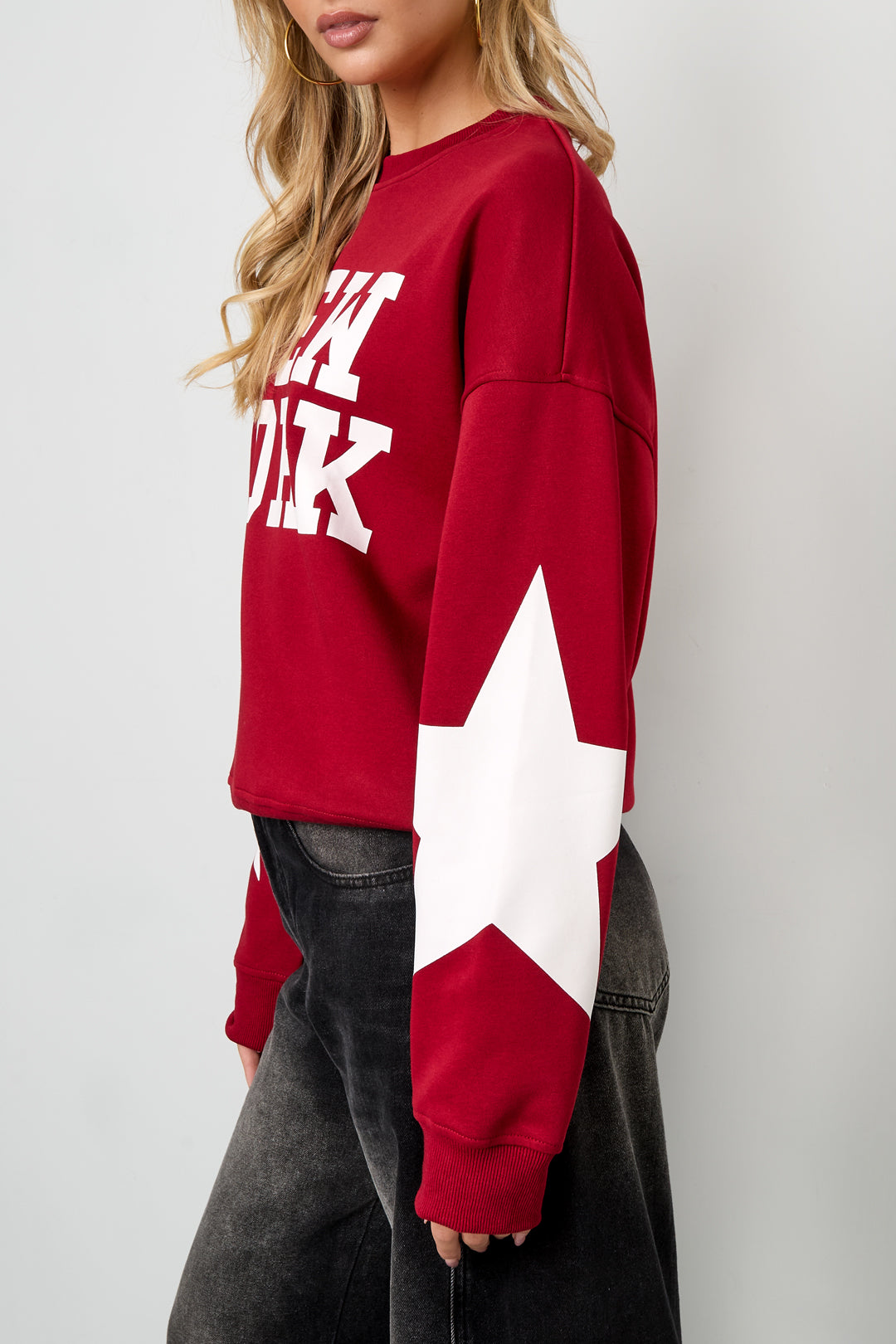 Knitted Cotton Women's Long Sleeve Top Casual Letters