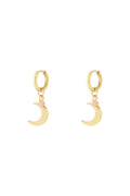 Earrings with moon charm and coloured bead