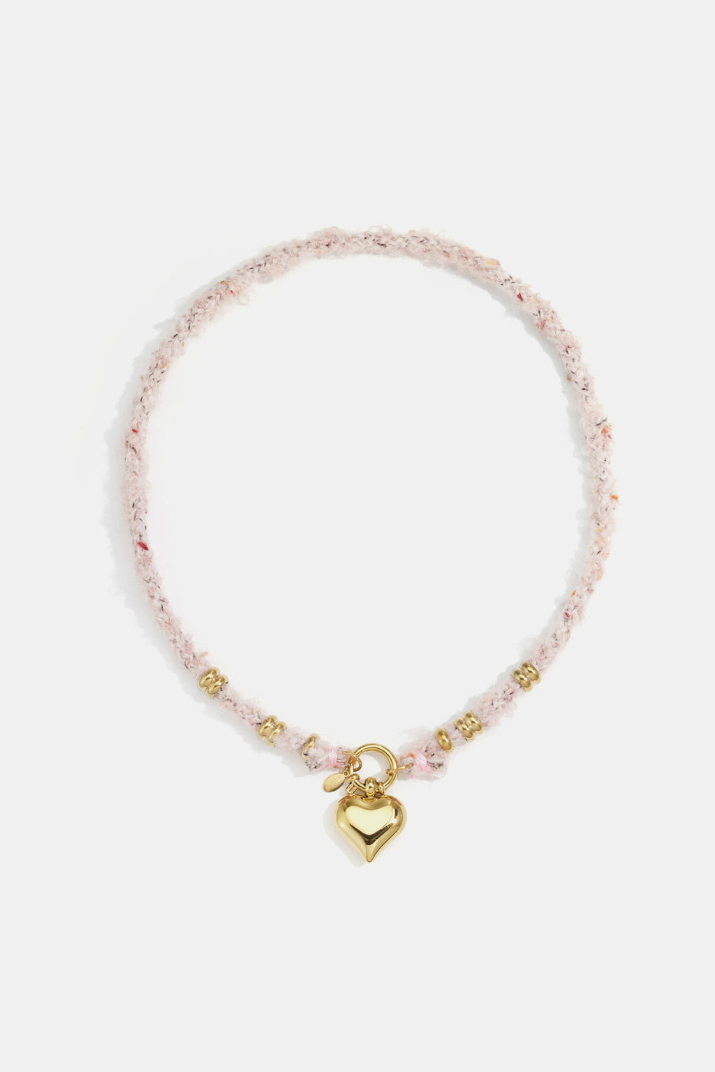 Lumé Simple Heart Pendant Necklace, Pink & Coffee Brown