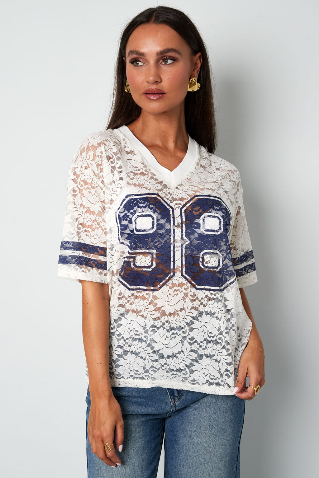 Woven Polyester Fiber Women's T-shirt Sporty Color Clash