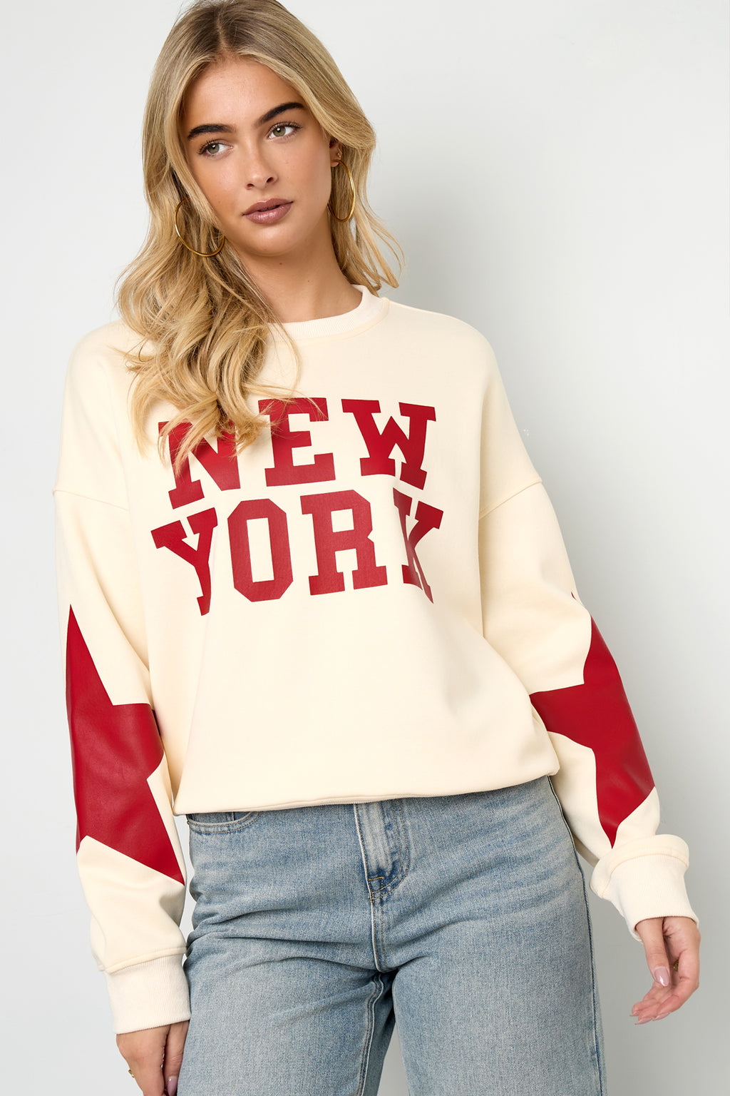 Knitted Cotton Women's Long Sleeve Top Casual Letters